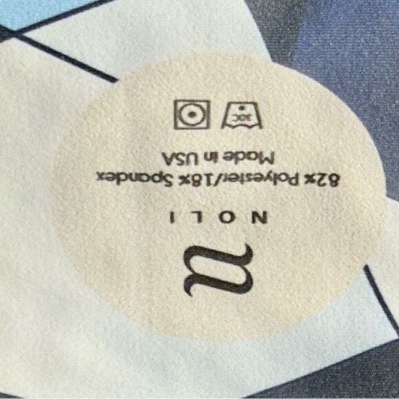 Noli Blue Geometric and lotus flower yoga leggings size M - Picture 5 of 6